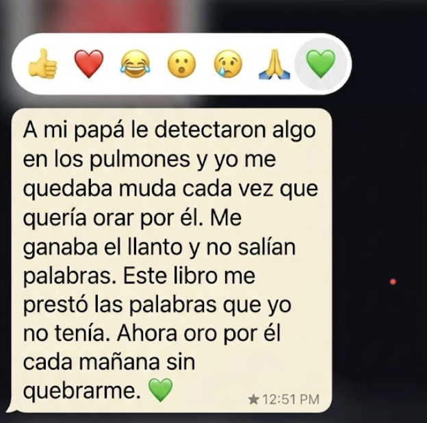 Captura de un testimonio sobre 100 Oraciones que Mueven el Cielo
